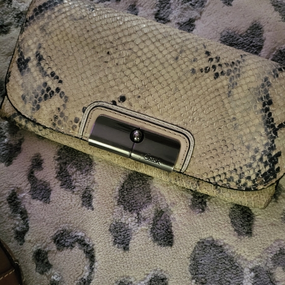 Coach fur leather vintage bag with wallet - Picture 4 of 5